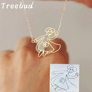 Treebud Children's Drawing Necklace Stainless Steel Artwork Pendant