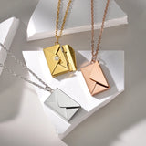 Treebud Envelope Necklace Stainless Steel Laser Engrave Pen