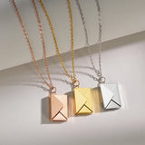 Treebud Envelope Necklace Stainless Steel Laser Engrave Pen