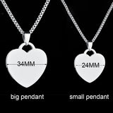 Treebud Photo Heart Pendant Necklace Stainless Steel Engraved