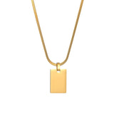 Treebud Photo Necklace Stainless Steel Custom Engraved Rectangle Pendant