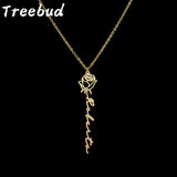Personalized Stainless Steel Rose Name Necklace