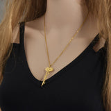 Personalized Stainless Steel Rose Name Necklace