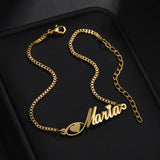 Treebud Name Necklace Bracelet Stainless Steel Cuban Chain Box Chain