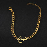Treebud Name Necklace Bracelet Stainless Steel Cuban Chain Box Chain