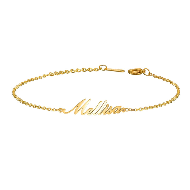 Treebud Name Necklace Bracelet Stainless Steel Cuban Chain Box Chain