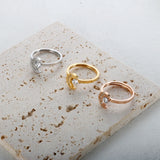 Star Moon Ring Set For Women Girl Lover Couple Crystal Jewelry