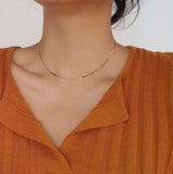 Pig Nose Buckle Flat Chain Choker 18k Necklaces for Women