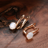 Rose Milky Zircon Clip Earrings for Women