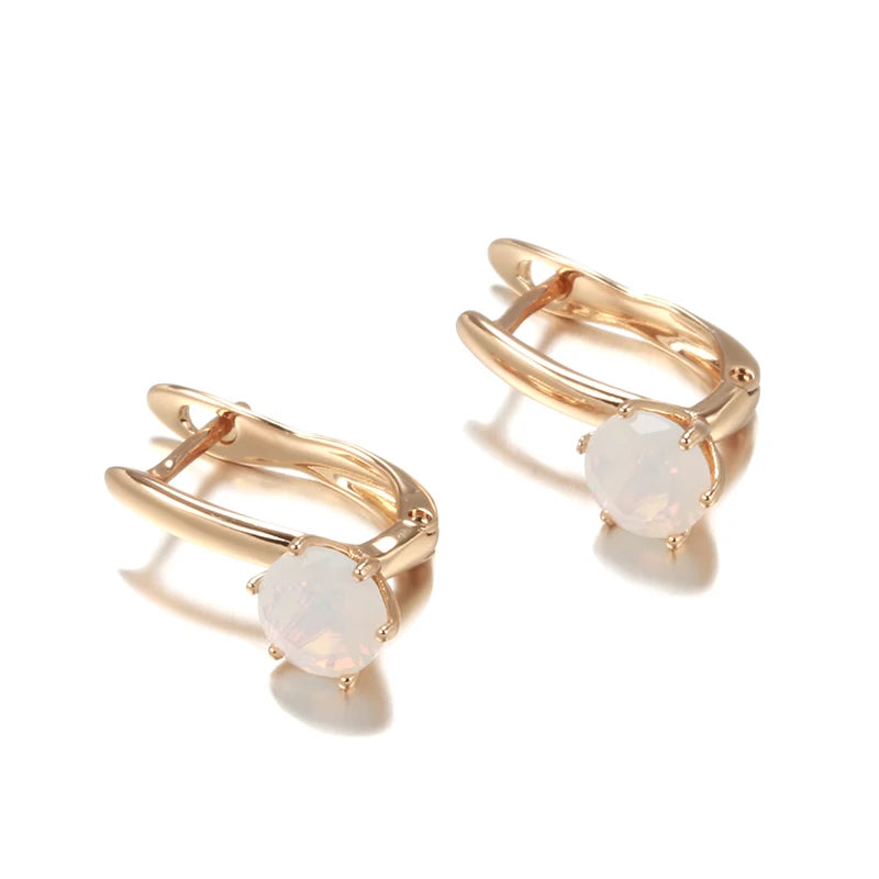 Rose Milky Zircon Clip Earrings for Women