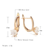Rose Milky Zircon Clip Earrings for Women