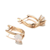 Rose Milky Zircon Clip Earrings for Women