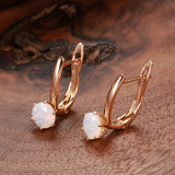 Rose Milky Zircon Clip Earrings for Women
