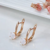 Rose Milky Zircon Clip Earrings for Women