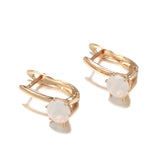 Rose Milky Zircon Clip Earrings for Women