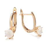 Rose Milky Zircon Clip Earrings for Women