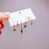 6pcs Mix Green Crocodile Hoop Earrings Set for Women