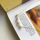 925 Silver Necklace Heart Zircon Pendant Necklace Choker