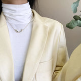 925 Silver Necklace Heart Zircon Pendant Necklace Choker