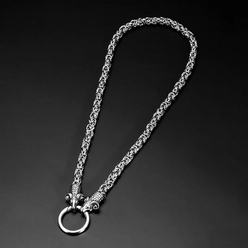 Animal Dog Sheep Stainless Steel Necklace For Men's Vintage Chain