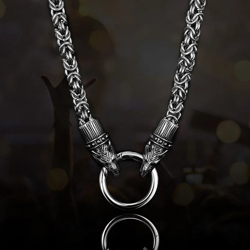 Animal Dog Sheep Stainless Steel Necklace For Men's Vintage Chain