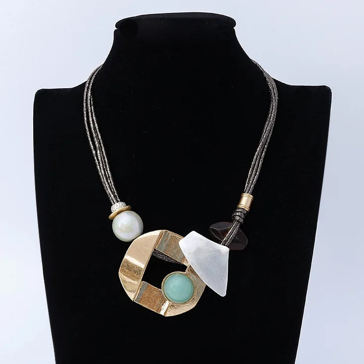 Geometric Chokers Vintage Chains Neck Colar Necklace Goth Jewelry