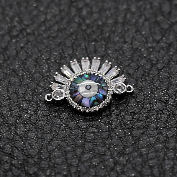 CZ Shell Eye Charms Pendants Copper for Jewelry Making