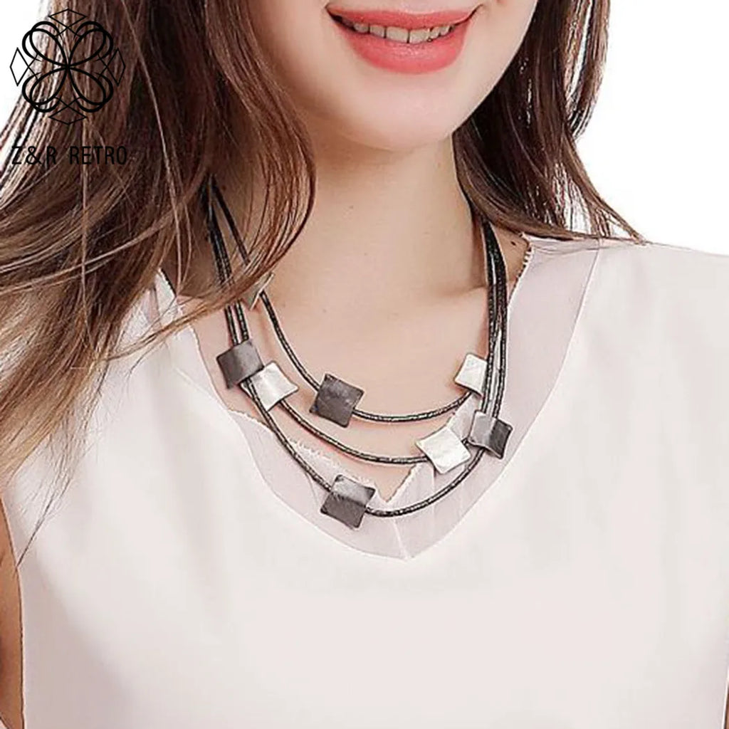 Geometric Choker Necklace Vintage Goth Jewelry