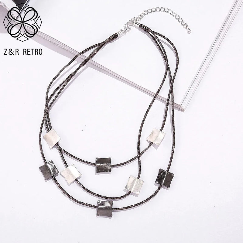 Geometric Choker Necklace Vintage Goth Jewelry