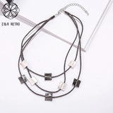 Geometric Choker Necklace Vintage Goth Jewelry