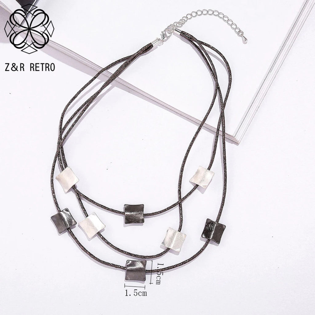 Geometric Choker Necklace Vintage Goth Jewelry