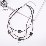 Geometric Choker Necklace Vintage Goth Jewelry