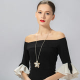 Charm Flowers Pendant Necklace Jewelry For Women Statement Gift