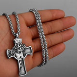 Classic Retro Christian Jesus Cross Stainless Steel Pendant