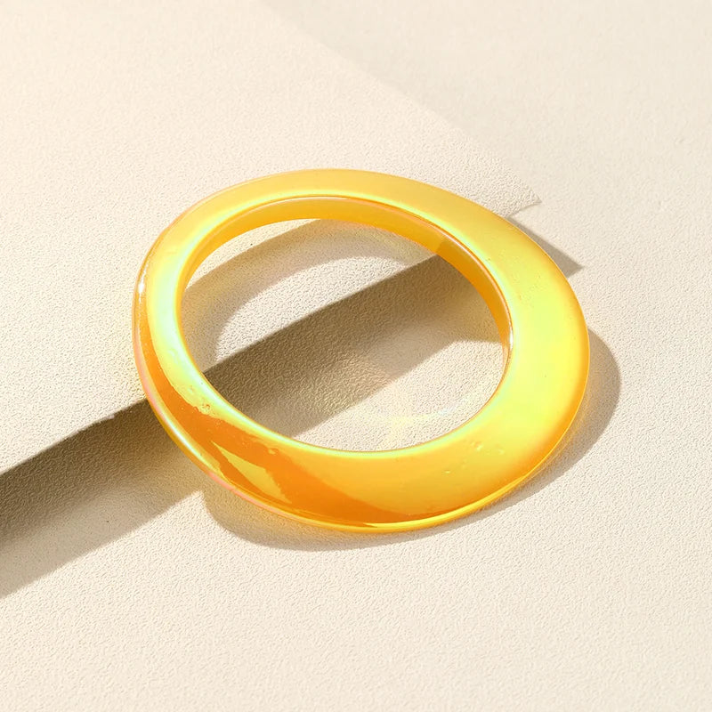 Geometric Resin Bangle for Women Laser Charm Jewelry