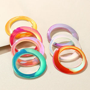Geometric Resin Bangle for Women Laser Charm Jewelry
