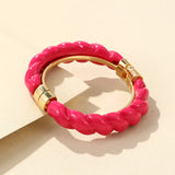 Colorful Open Bracelet Adjustable Women Retro Charm Resin Bangle