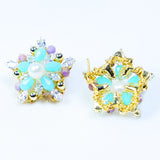 Star Earrings Piercings with Pearl Hoop Studs