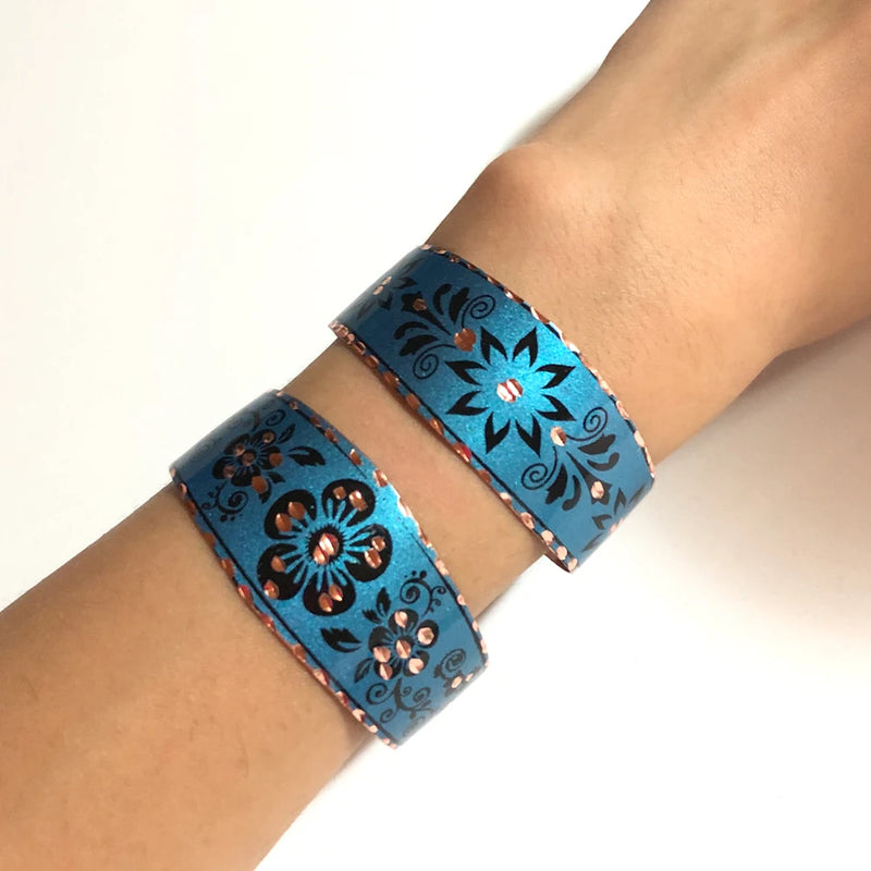 Copper Processing Bangle Bracelet Set