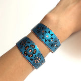 Copper Processing Bangle Bracelet Set