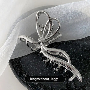 Irregular Hollow out Bow Metal Hair Claws for Women Party