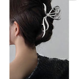 Irregular Hollow out Bow Metal Hair Claws for Women Party