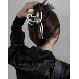 Irregular Hollow out Bow Metal Hair Claws for Women Party