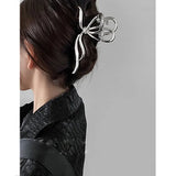 Irregular Hollow out Bow Metal Hair Claws for Women Party