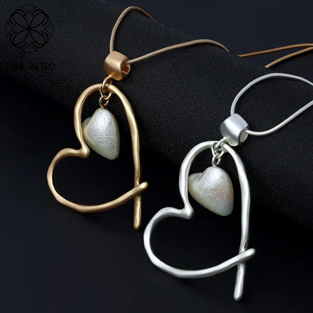 Silver Heart Pendant Necklaces for Women