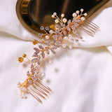 Bridal Tiara Rhinestone Pearl Hairband Hairpin Wedding Hair Ornament