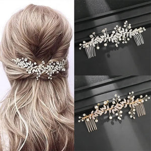 Bridal Tiara Rhinestone Pearl Hairband Hairpin Wedding Hair Ornament