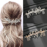 Bridal Tiara Rhinestone Pearl Hairband Hairpin Wedding Hair Ornament