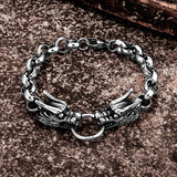 Dragon Head Chain Bracelet Stainless Steel Hand Chain for Boyfriend