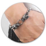 Dragon Head Chain Bracelet Stainless Steel Hand Chain for Boyfriend